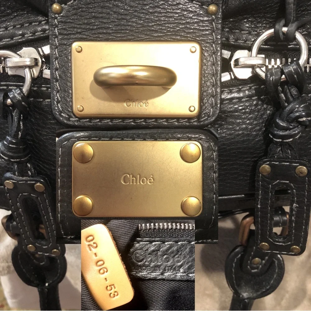 SOLD   CHLOE Paddington Black Leather Padlock Bag with Lock and Key COA Dust Bag - Picture 10 of 17
